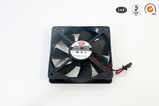 AWG26 Lead Wire DC Cooling Fan Bahan PBT Plastik 80x80x25mm