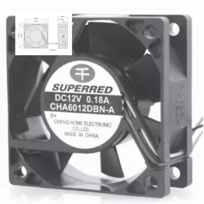 Kipas Pendingin DC Hangat / Microwave / Kulkas AWG26 Kawat Timbal Hitam 60x60x25 12V Fan