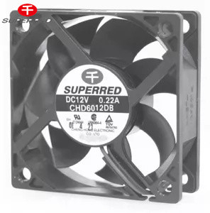 Ventilator pendingin DC 12V Hitam 60x60x20 Untuk Disinfeksi Lemari / Pemanas / Mikrowave