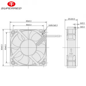 Ventilator pendingin DC 12V Hitam 60x60x20 Untuk Disinfeksi Lemari / Pemanas / Mikrowave