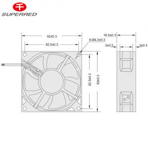Ball Bearing/Sleeve Bearing DC Cooling Fan 92x92x38 PBT 94V0 Plastik Frame/Impeller